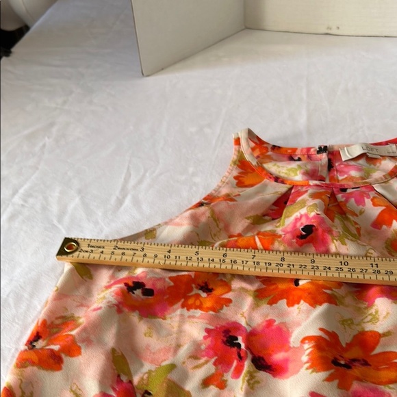 LOFT Orange Pink A-Line Knee-Length Skirt - Picture 6 of 9